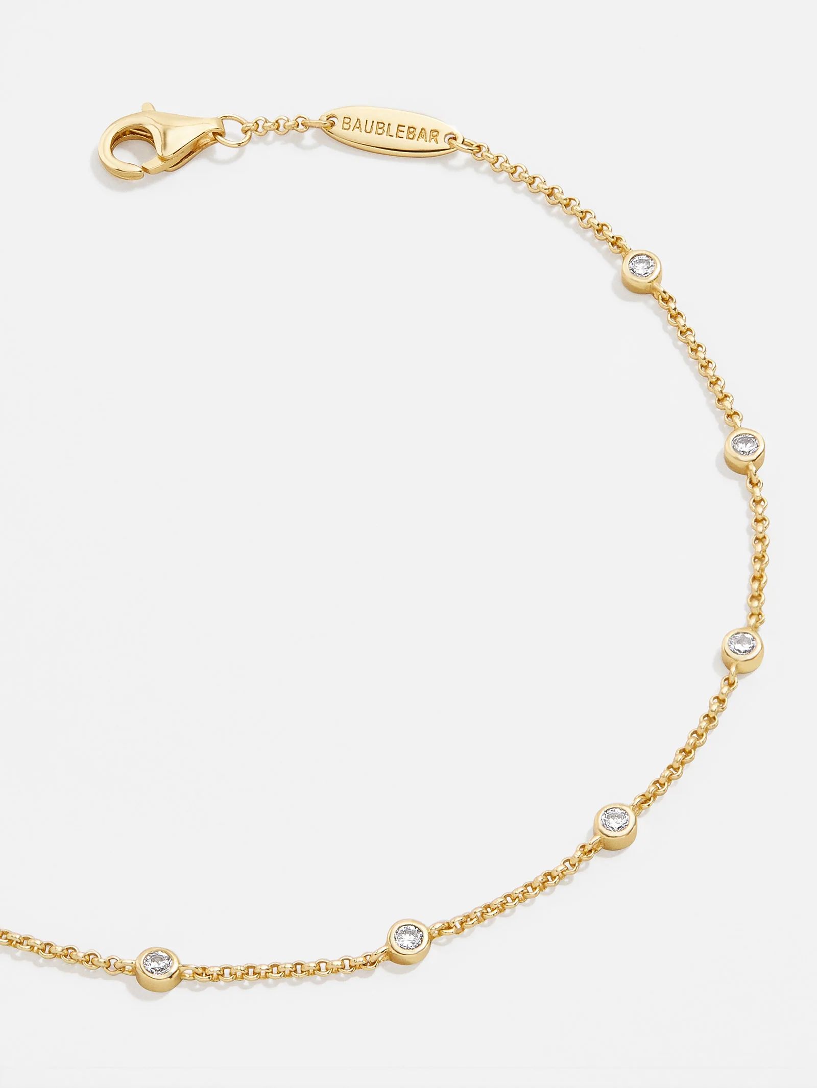 Yasmine 18K Gold Bracelet - Classic Bezel Stones | BaubleBar (US)