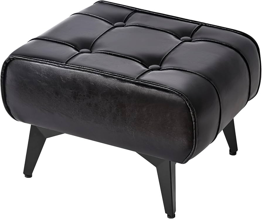 YMYNY Ottoman, Foot Stool with Metal Legs, Faux Leather Stool, Pouf Couch Stool, Modern Multifunc... | Amazon (US)