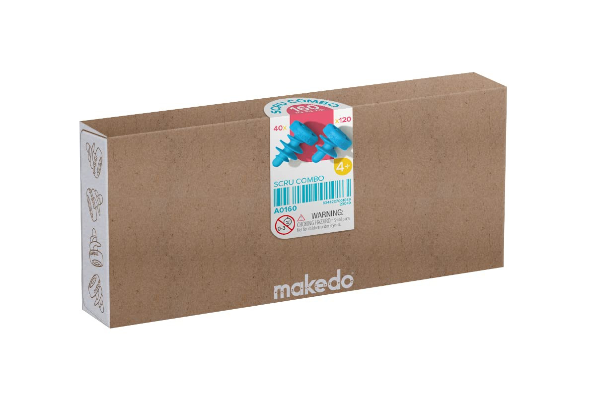 Makedo SCRU Combo 160 | 160 Piece Mix, SCRU & SCRU+ for Kids Age 4+ | Perfect for Classroom STEM ... | Amazon (US)