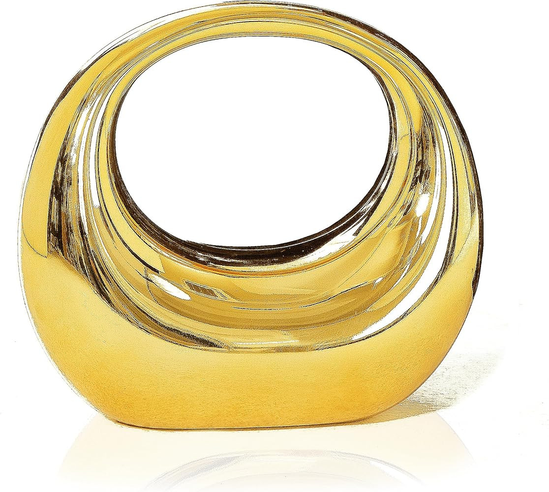 Miuco Women's Moon HandBag Acrylic Clutch Evening Bag Party and Wedding Metal Purse Crossbody | Amazon (US)