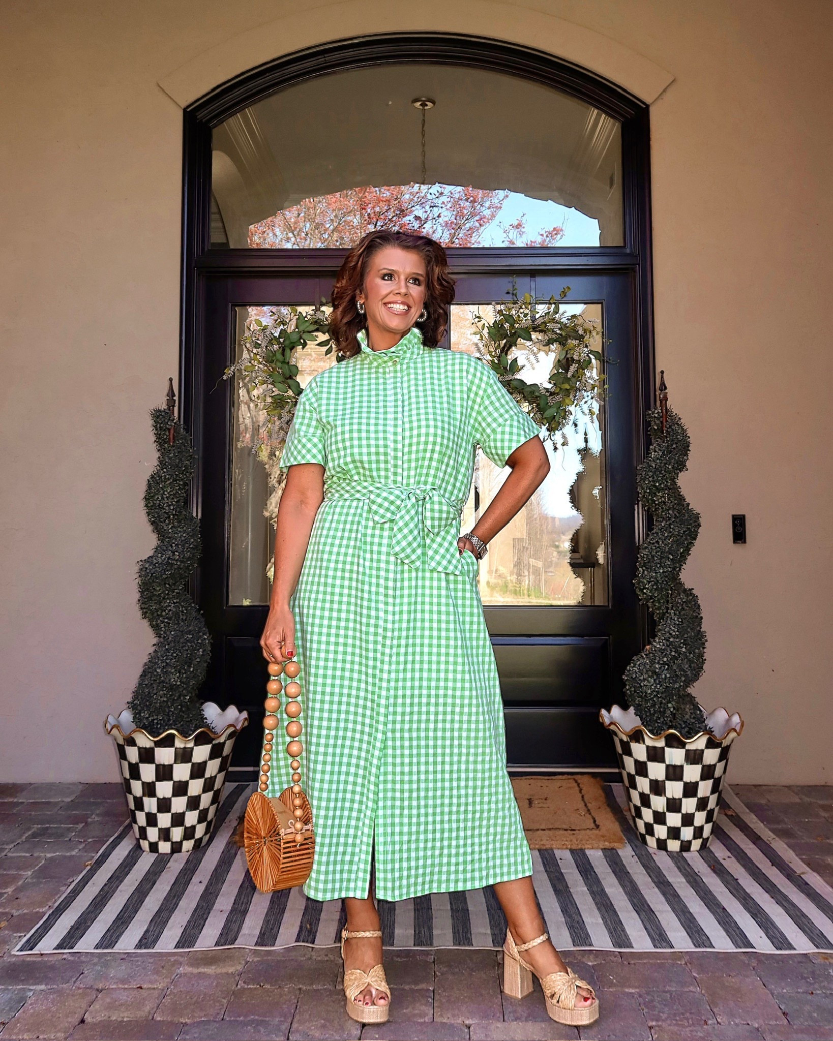 Green gingham maxi dress with ruffle collar 💚 

#LTKgrwm #LTKootd #LTKSeasonal
