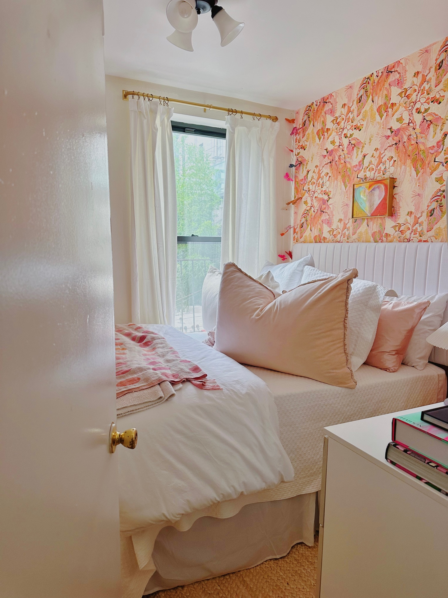 I say this every time, but this is my favorite room ever. 7x8 sqft of happy! The peel and stick wallpaper completely changed the look + is SO easy to apply! Hope you love it as much as I do xx 

Ps. I linked everything I could find down to the curtain rod I used! Dresser is sold out but I linked others I was looking at/thought we’re super cute if this is the look you’re going for! 💕💕

#LTKFindsUnder100 #LTKHome #LTKStyleTip