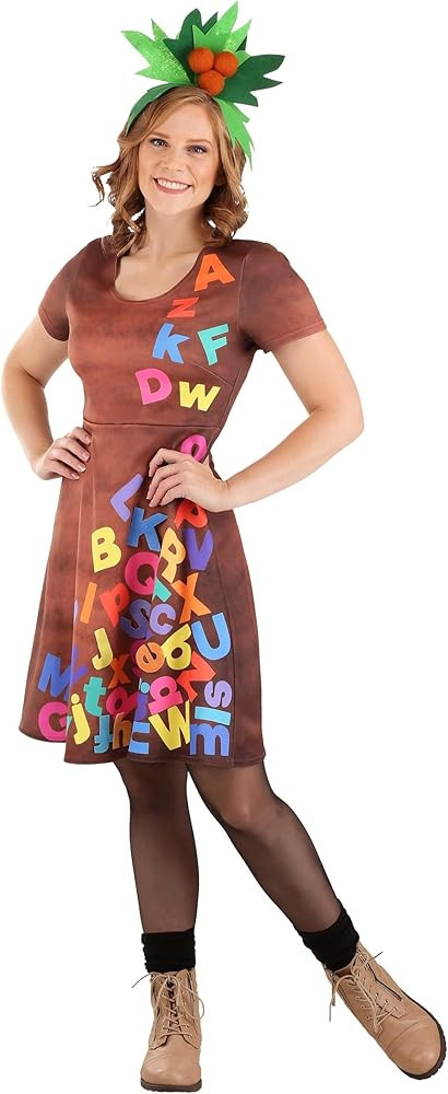 Chicka Chicka Boom Boom Costume for Women, Adult Dress with Customizable Letters & Headband, Offi... | Amazon (US)