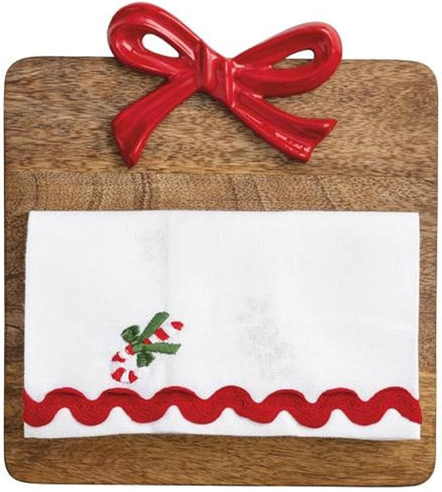Mud Pie Christmas Red Bow Board & Towel Set | Amazon (US)