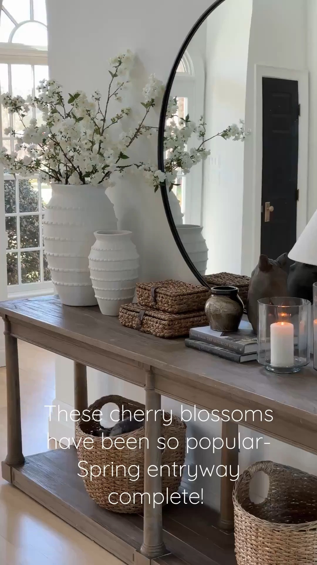 A sunny view of our new cherry blossom stems styled in the entryway! #archedmanor #modernhome #neutralhome #homedecor #casualstyle #neutralstyle 



#LTKSeasonal #LTKHome