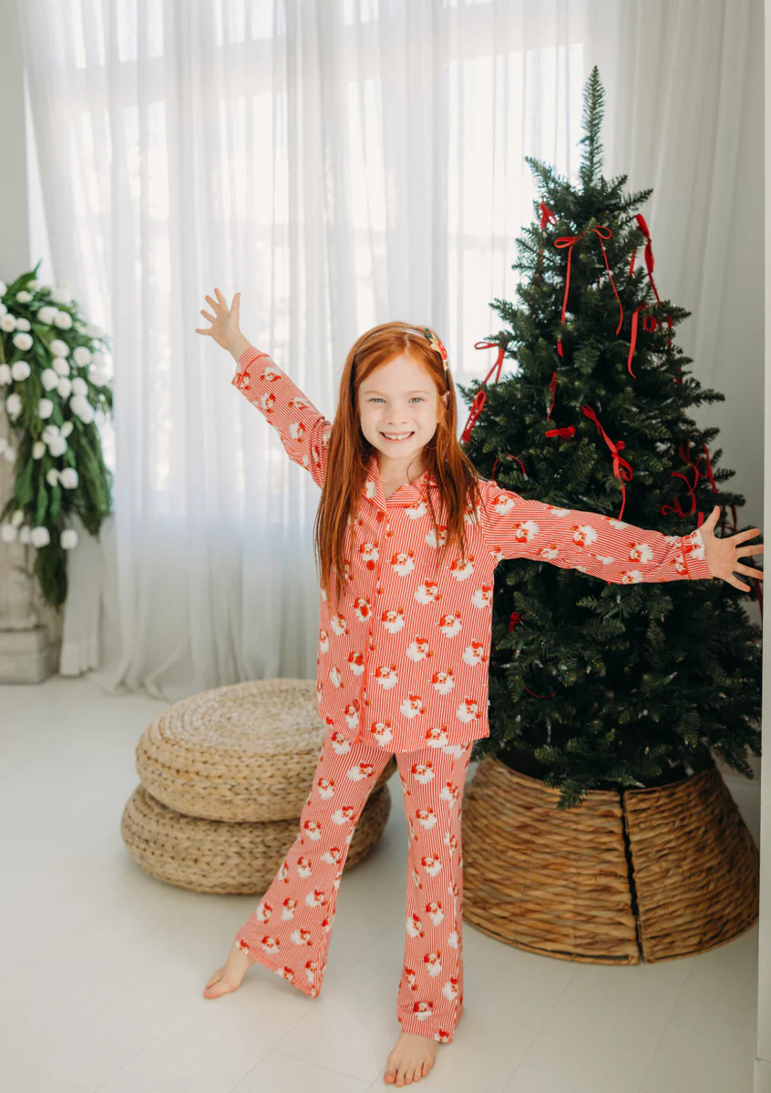 Santa and Cookie Girls Flare Set | Little Pajama Co.