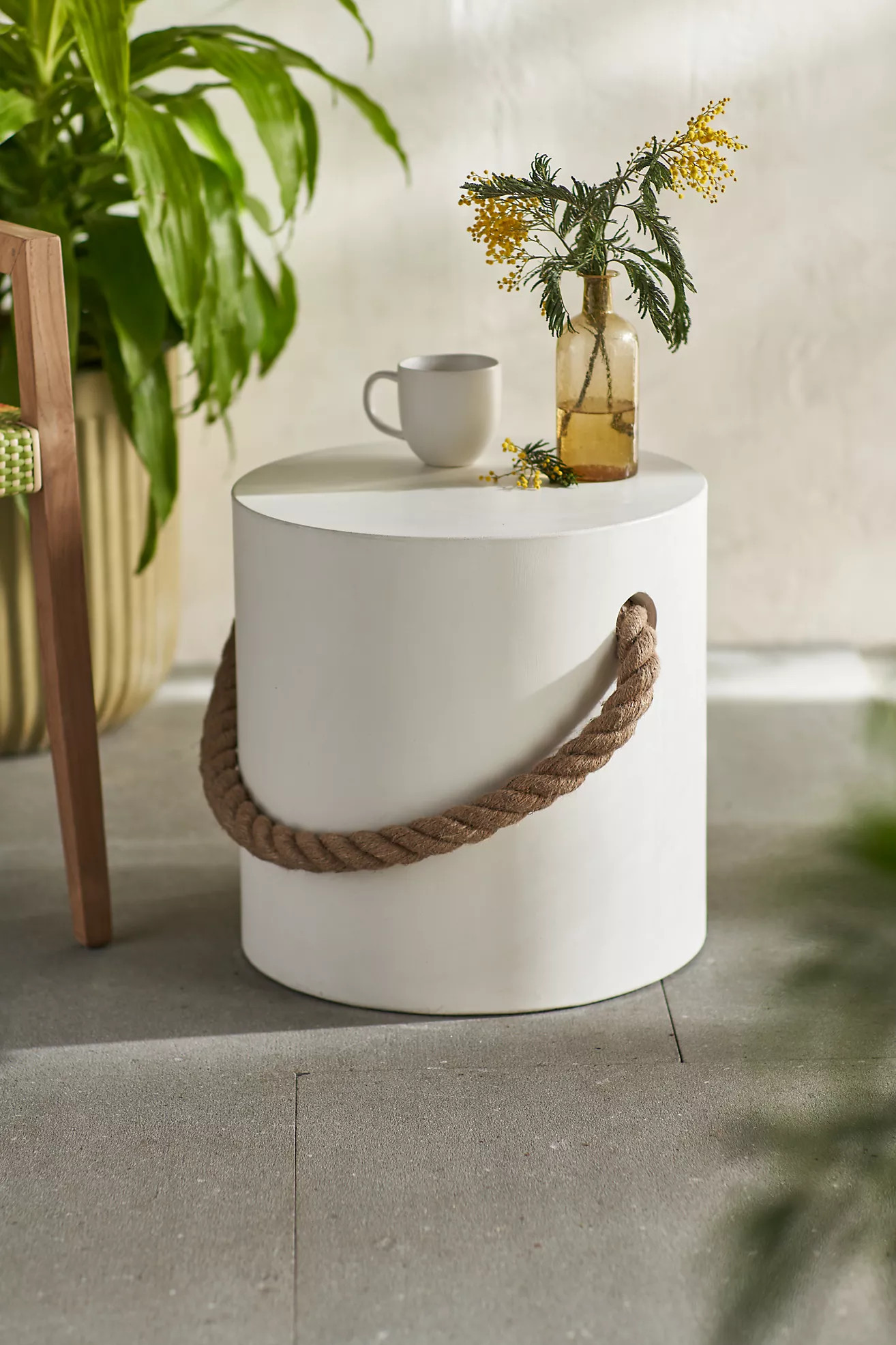 Rope Handle Concrete Stool | Anthropologie (US)