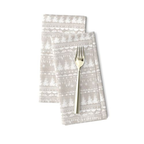 Vintage Christmas Stripe (taupe) | Spoonflower