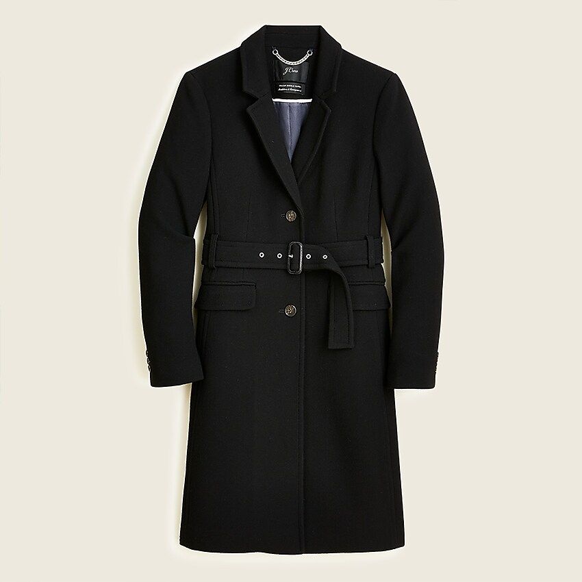 Belted lady day topcoat in Italian double-cloth wool | J.Crew US