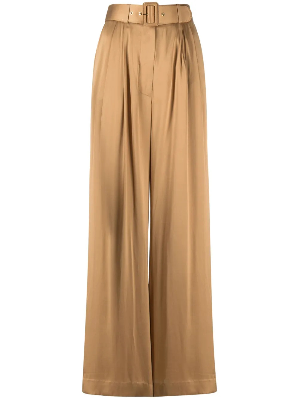 Tuck wide-leg silk trousers | Farfetch Global