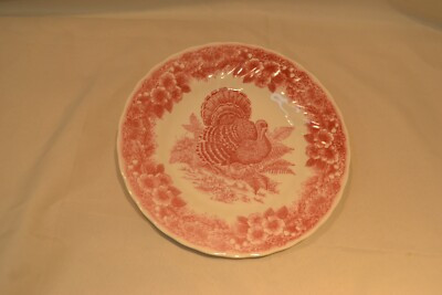 Queens Myott Factory Archive Illustrations Thanksgiving Salad Plate 8" pink | eBay US