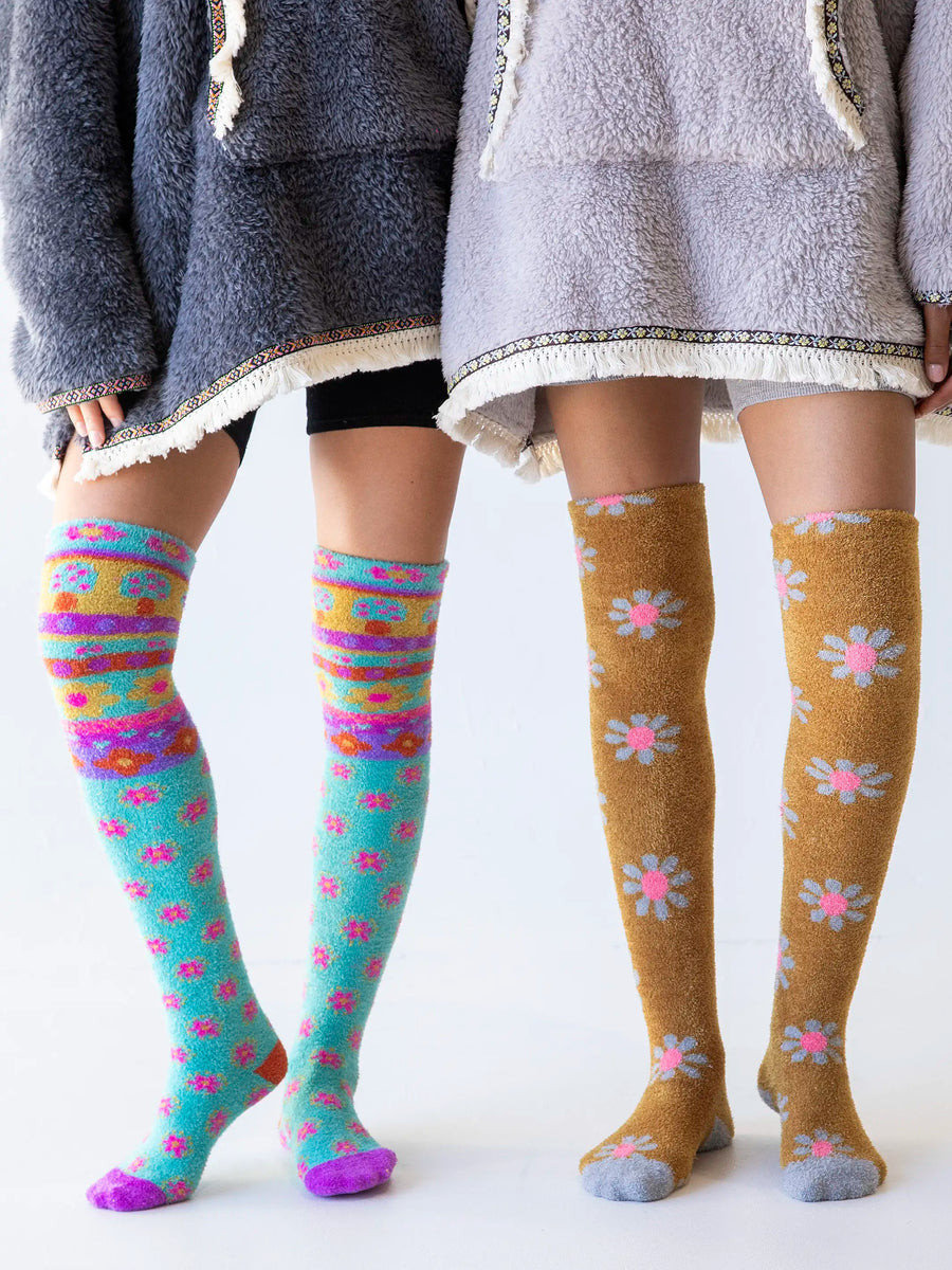 Over-the-Knee Cozy Socks - Mushroom | Natural Life