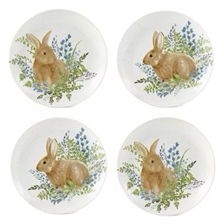 Easter place settings! Bunny plates, cloth napkins, napkin rings, tablecloth and woven placemats! 
The sweet plates are on sale! 

#LTKSpringSale #LTKhome #LTKSeasonal