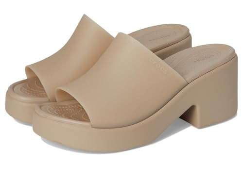 Crocs Women's Brooklyn Slide Heel Heeled Sandal, Taupe, 5 | Amazon (US)