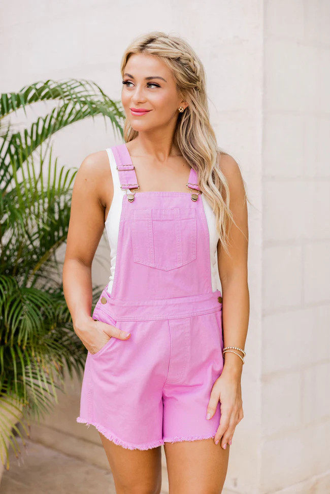 Easy Roads Magenta Short Overalls FINAL SALE | Pink Lily