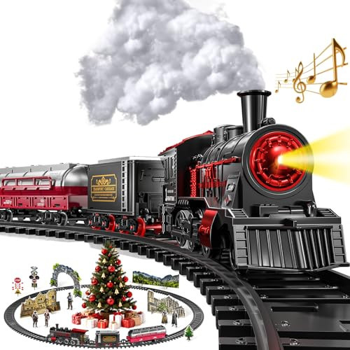 Christmas Train,Train Set for Kids Ages 4-8 Christmas Train Sets for Around The Tree,Electric Toys with Smokes Lights and Sound,Toddler Model Trains for 3 4 5 6 7 8+ Years Old Kids Gifts | Amazon (US)