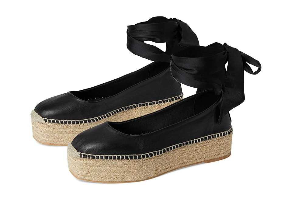 Free People Starboard Wrap Espadrille Women's Shoes Black : EU 41 (US Women's 11) M, Leather | Zappos
