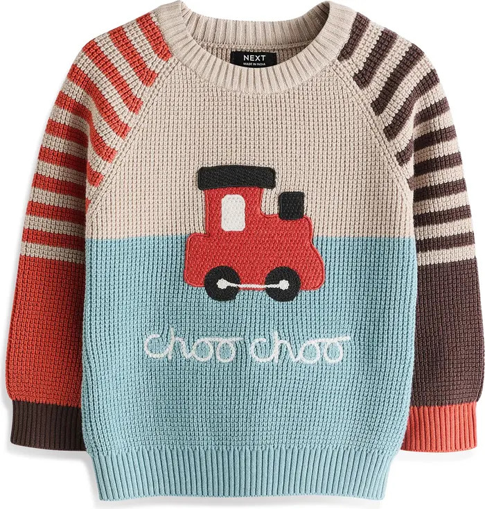 Kids' Train Appliqué Cotton Sweater | Nordstrom