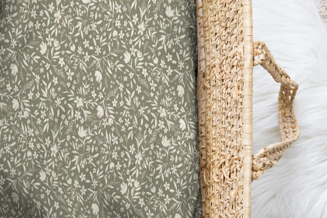 Baby Basket Sheet: Sage Floral. Bassinet Sheet. Changing - Etsy | Etsy (US)