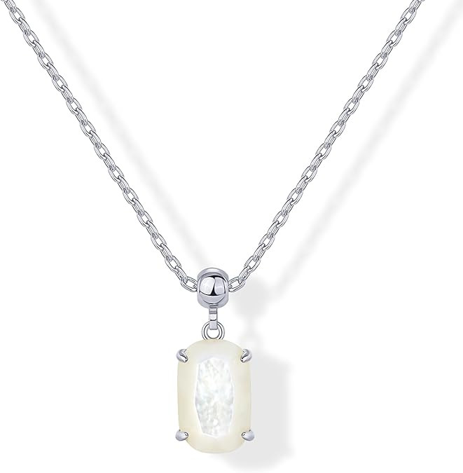 PAVOI Gemstone Gold Charm Necklace for Women - 14K Gold Plated Adjustable Chain Dainty Pendant Ge... | Amazon (US)