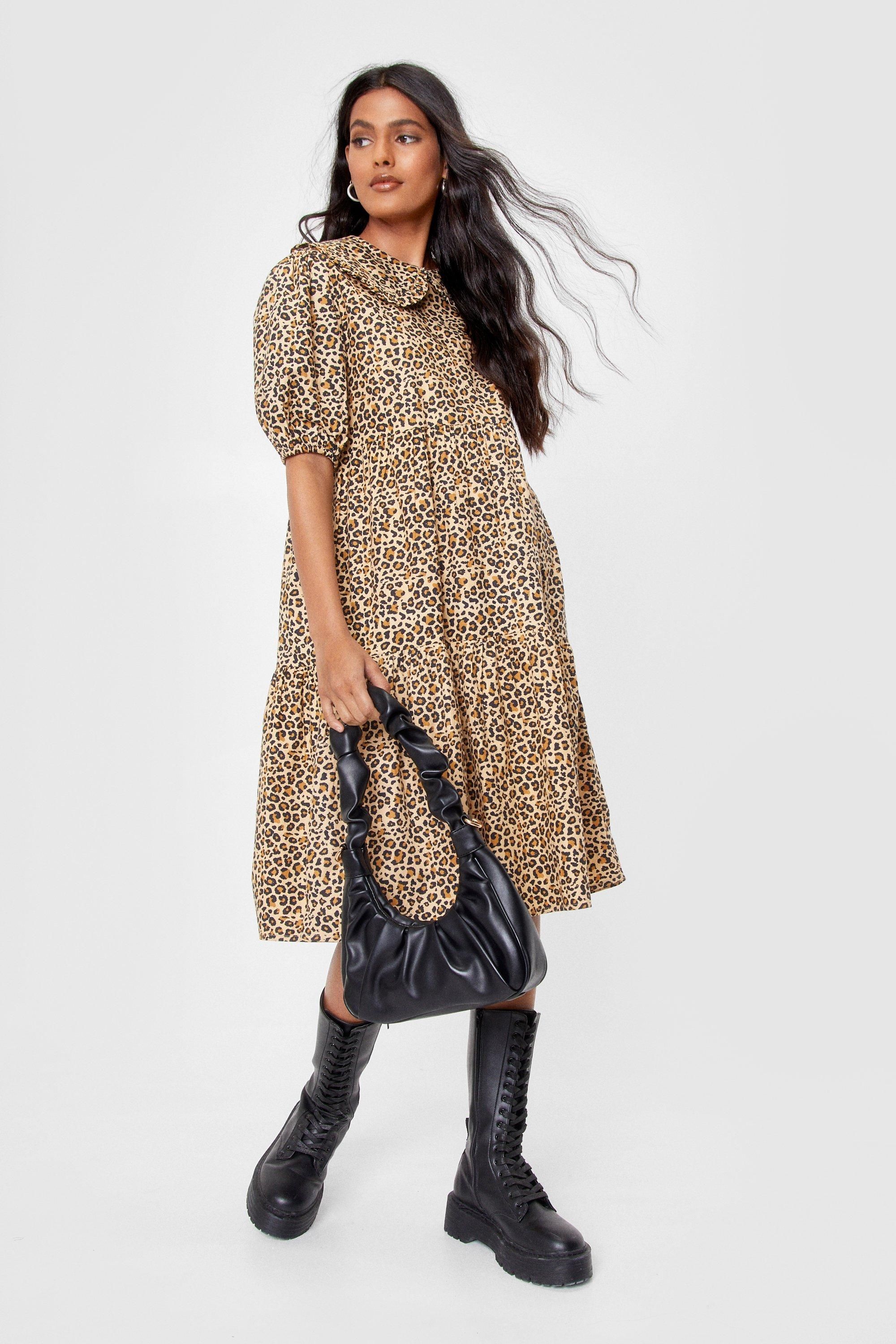 Leopard Collar Midi Smock Dress | NastyGal (UK, IE)