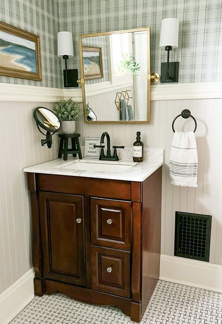 Bathroom Decor

Wallpaper, towel, sconces, mirror, vanity, mirror 

#LTKFind #LTKfamily #LTKhome