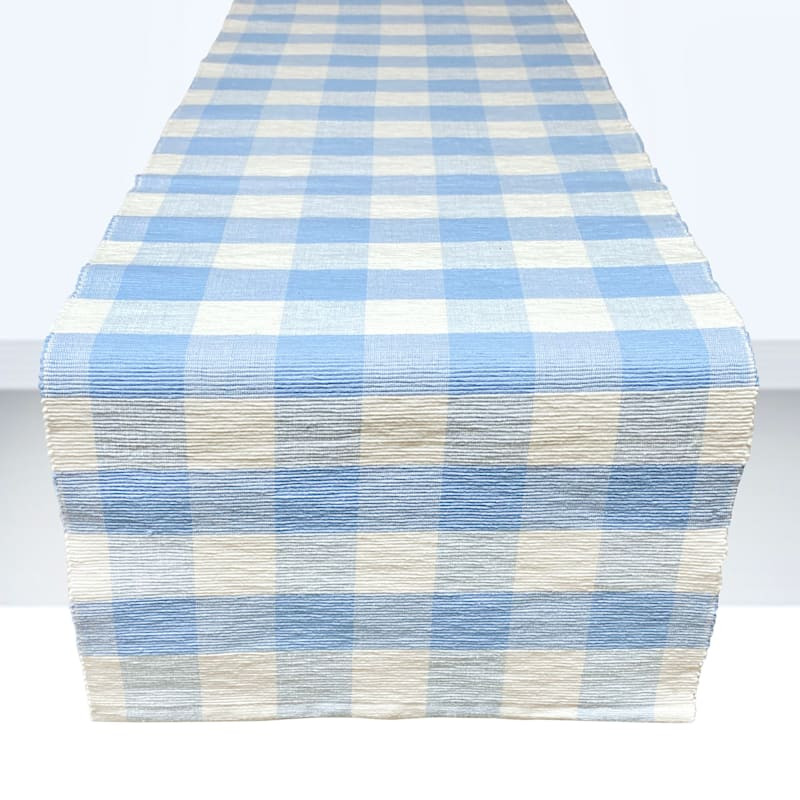 Blue & White Buffalo Check Table Runner, 72" | At Home