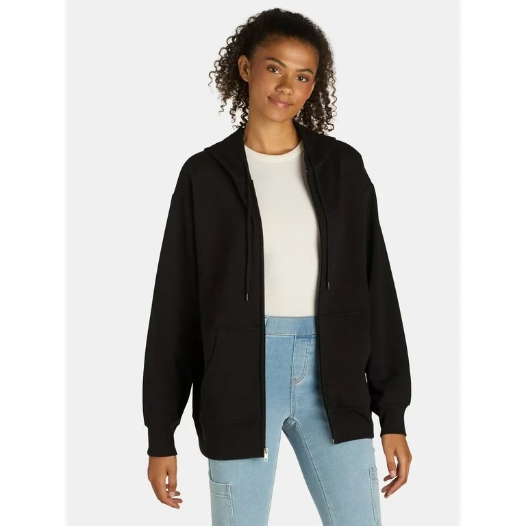 No Boundaries Oversized Zip Hoodie, Women’s and Women’s Plus | Walmart (US)