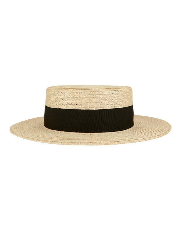 Eugenia Kim Brigitte Straw Bow Boater Hat | Intermix