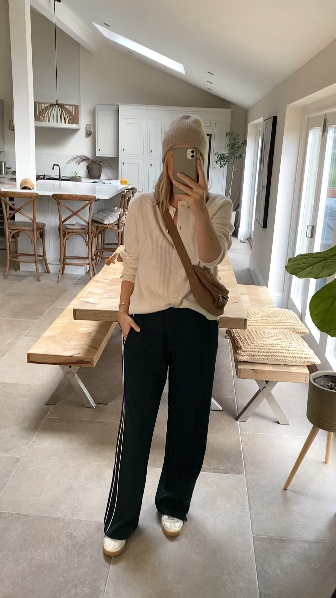 Autumn outfit idea 
Styling those luxe track pants with the budget friendly 100% soft wool cardigan 👌🏻 
Wearing a medium long in the trousers and a large in the cardigan 

#LTKuk #LTKsale #LTKautumn