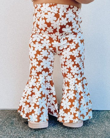 Keely Pleated Exaggerated Bell Bottoms - Flower Child | Bailey's Blossoms