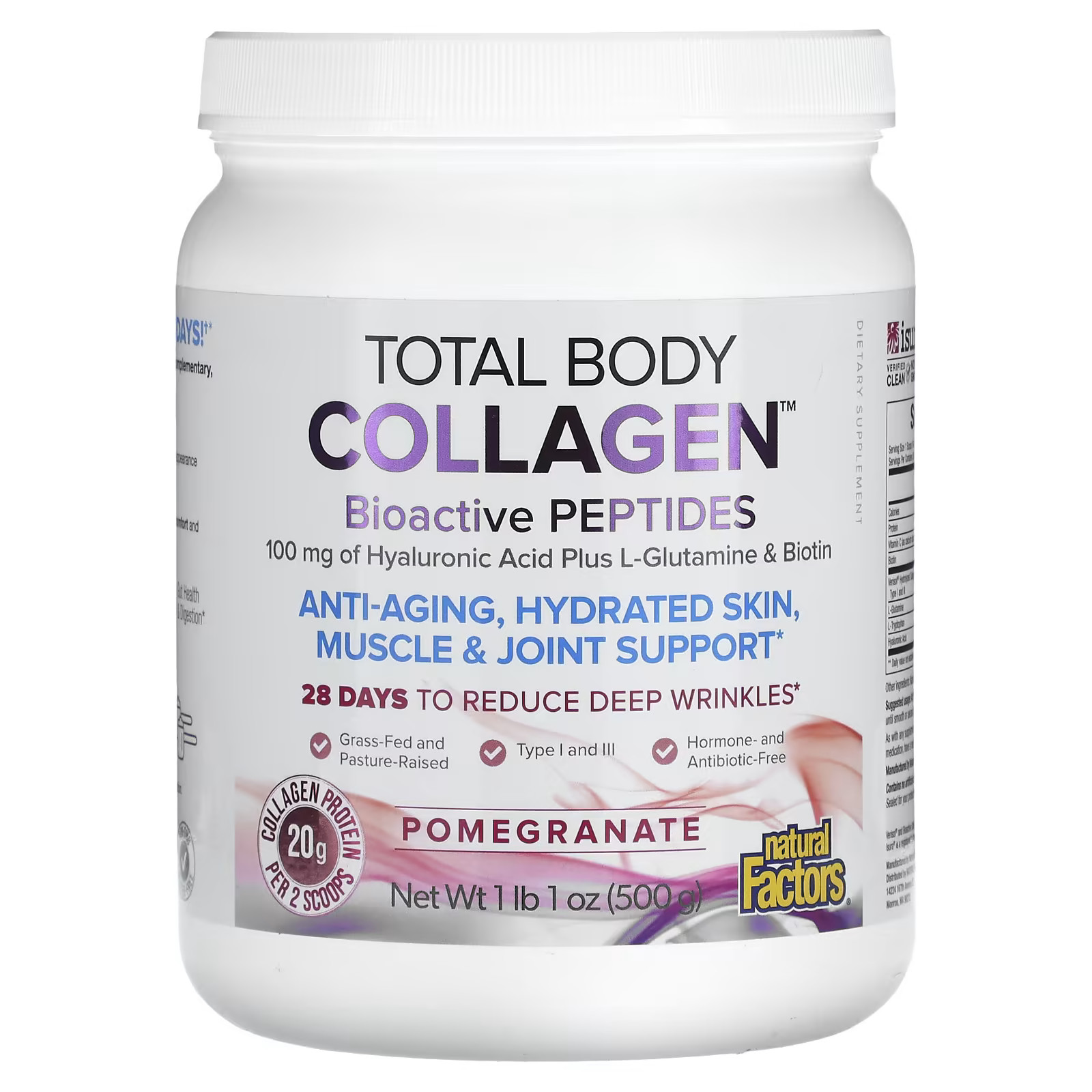 Total Body Collagen, Bioactive Peptides, Pomegranate, 1 lb 1 oz (500 g) | iHerb