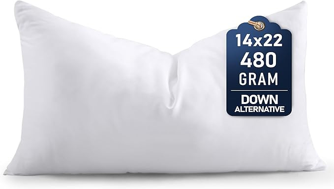 Utopia Bedding Throw Pillows (Set of 1, White) – 14 x 22 Inches Down Alternative Pillows for Be... | Amazon (US)