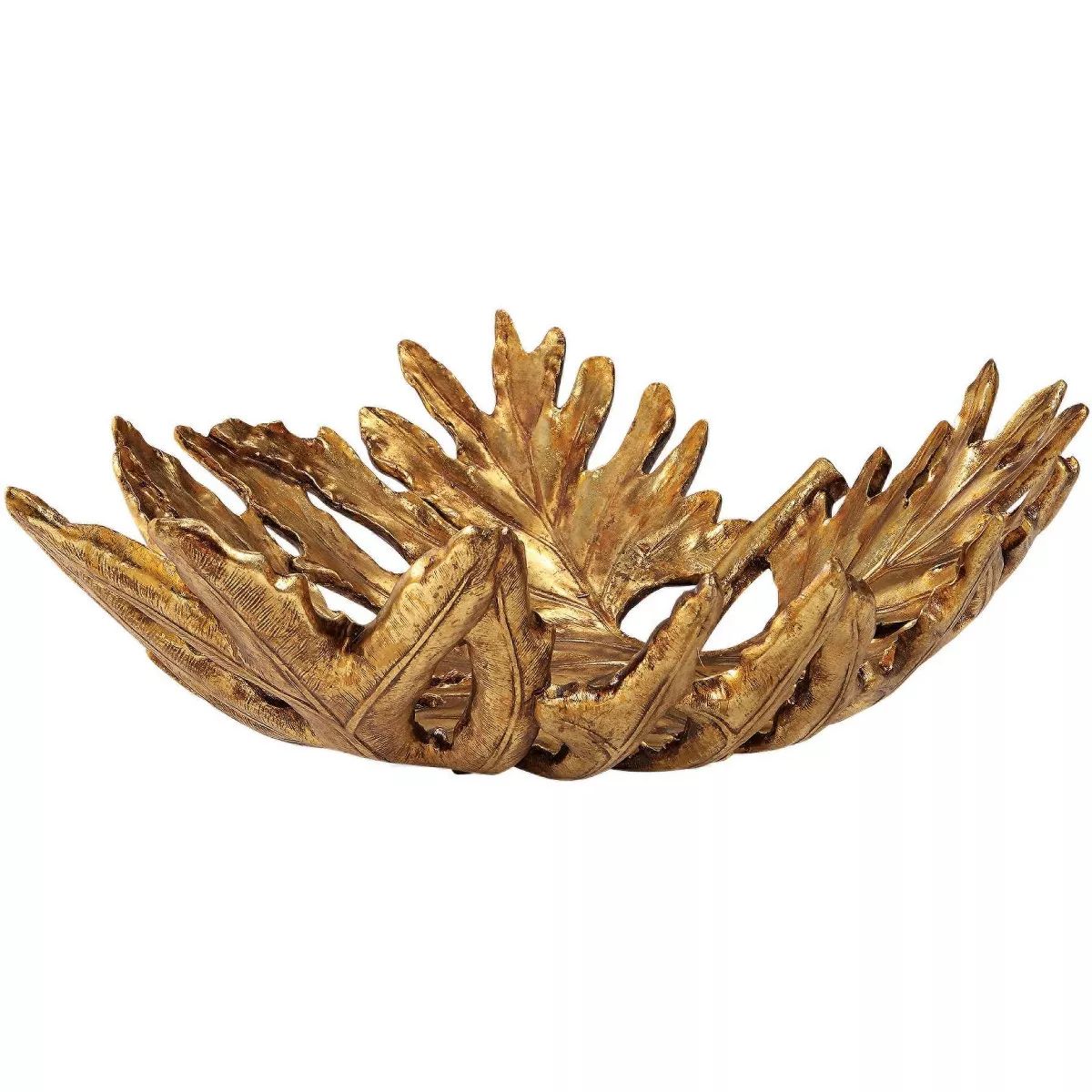 Uttermost 19 3/4" Wide Gold Oak Leaf Decorative Bowl | Target