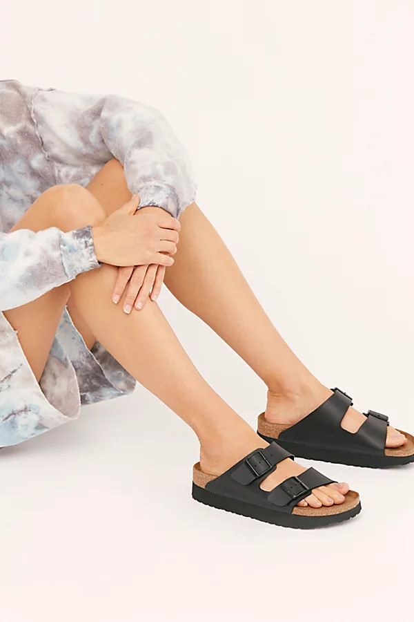 Arizona Platform Vegan Birkenstock Sandals by Birkenstock at Free People, Black, EU 39 | Free People (Global - UK&FR Excluded)