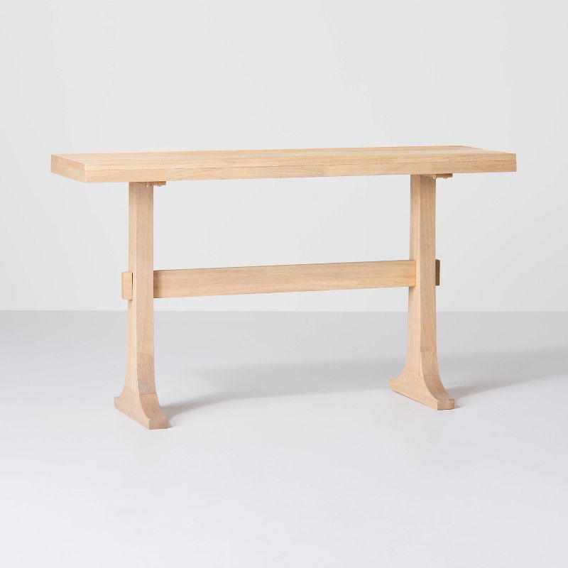 Pedestal Wood Console Table - Natural - Hearth & Hand™ with Magnolia | Target