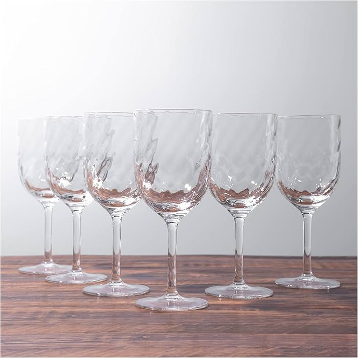 KOXIN-KARLU Clear Acrylic Wine Glasses, 14 ounce Set of 6 | Amazon (US)
