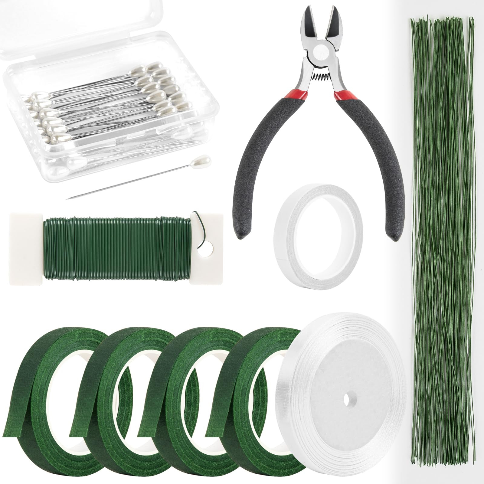 Floral Arrangement Kit with Green Floral Tape and Wire,26 Gauge Floral Stem Wire,22 Gauge Floral ... | Amazon (US)