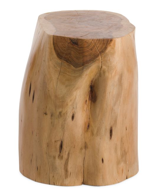 19in Wood Log Stool Side Table | TJ Maxx