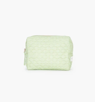 The Mini Quilted Cosmetic Bag - Lime Gingham Lime Gingham | Hill House Home US
