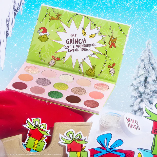 Shop Grinch Glam - Shadow Palette + Glitter Gel | ColourPop® x The Grinch | Colourpop