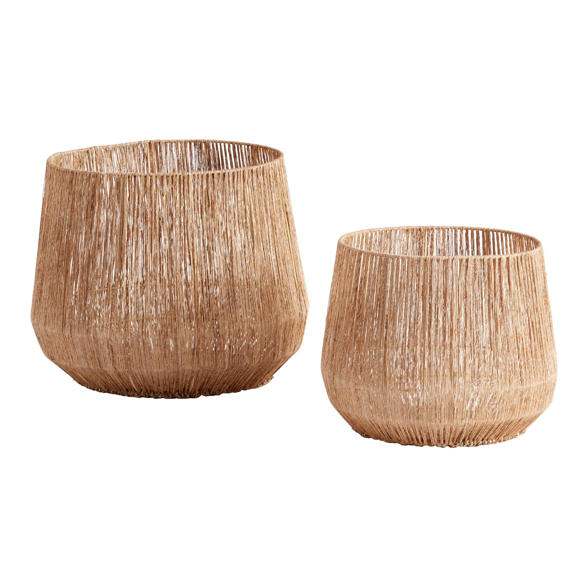 Jute Vertical Weave Adison Basket | World Market