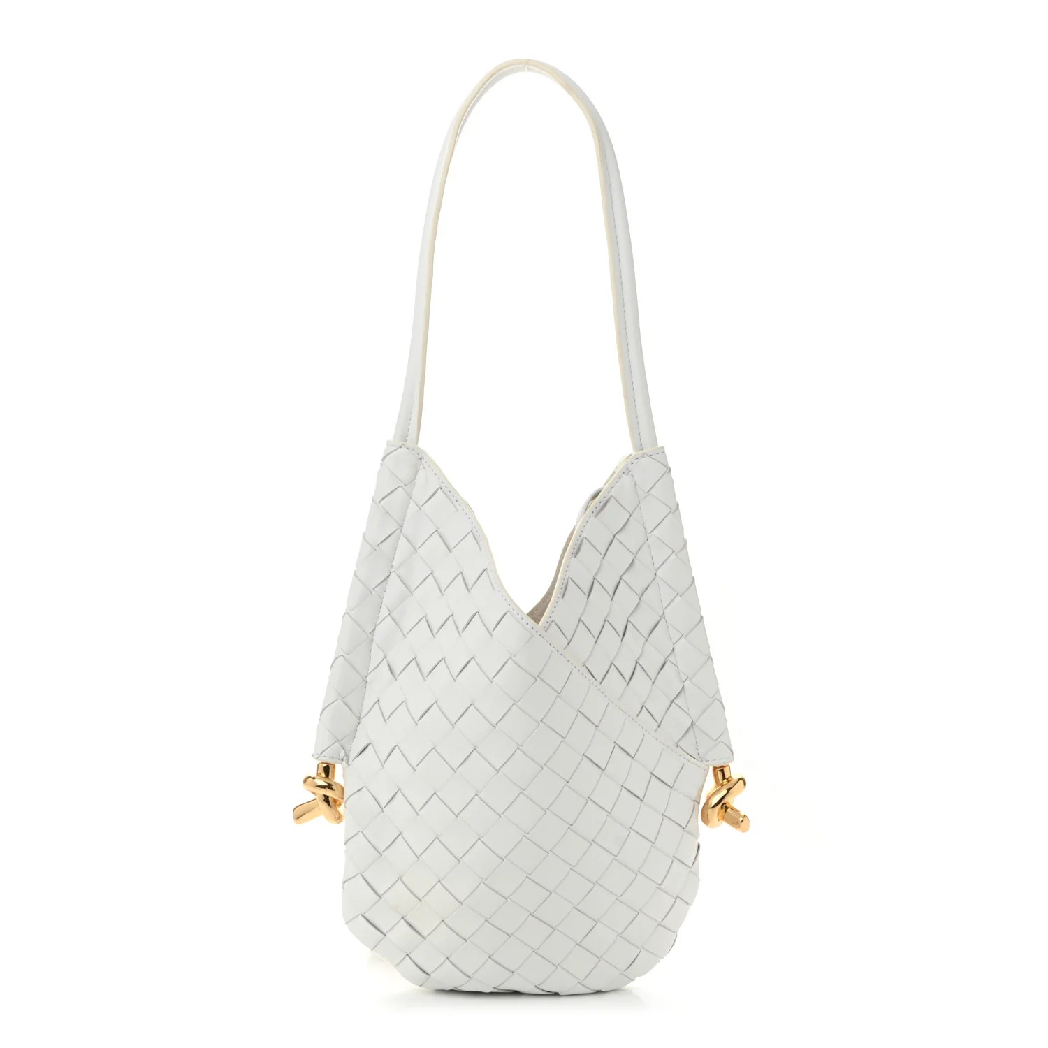 Nappa Intrecciato Small Solstice Hobo White | FASHIONPHILE (US)