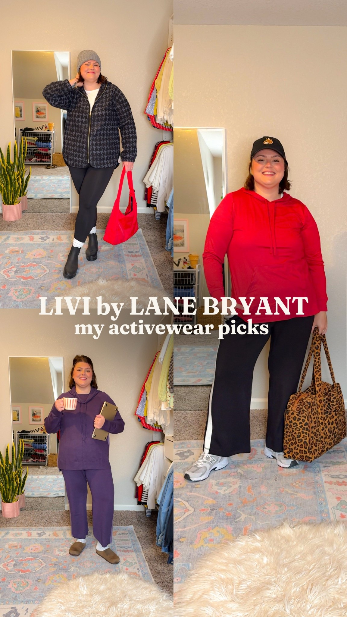 My Lane Bryant Activewear picks 💪🏻👟

Sizes I'm wearing: 
Purple set- 18 in top, 16 in bottom
Red Hoodie- 18
Striped Pants- 16
Leggings- 16
Jacket- 16