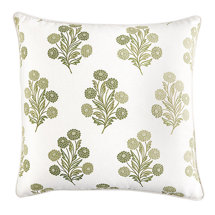 Cotter Floral Pillow Cover & Sage Green Hand Screened Cotton Design | Ballard Designs, Inc.