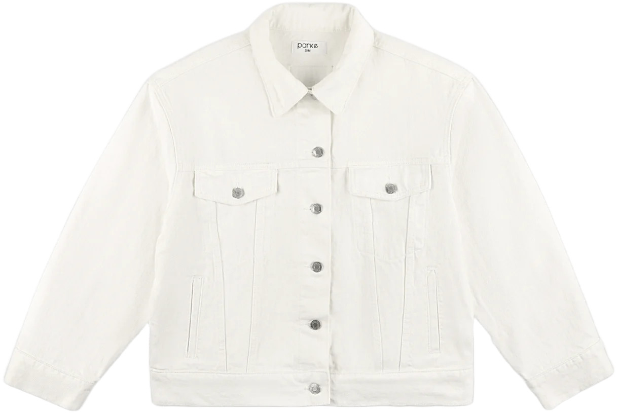 Oversized Denim Jacket - White | Parke