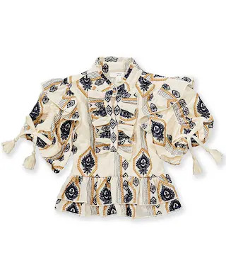 A Loves A Big Girls Embroidered Puff Sleeve Top - L | Dillard's