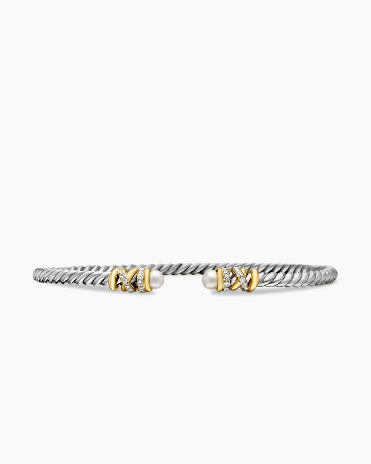 David Yurman | Petite Helena Classic Cable Bracelet in Sterling Silver with 18K Yellow Gold and D... | David Yurman
