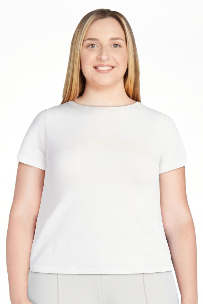 Scoop Women’s Stretch Cotton Blend Baby Tee with Short Sleeves, Sizes XS-XXL | Walmart (US)