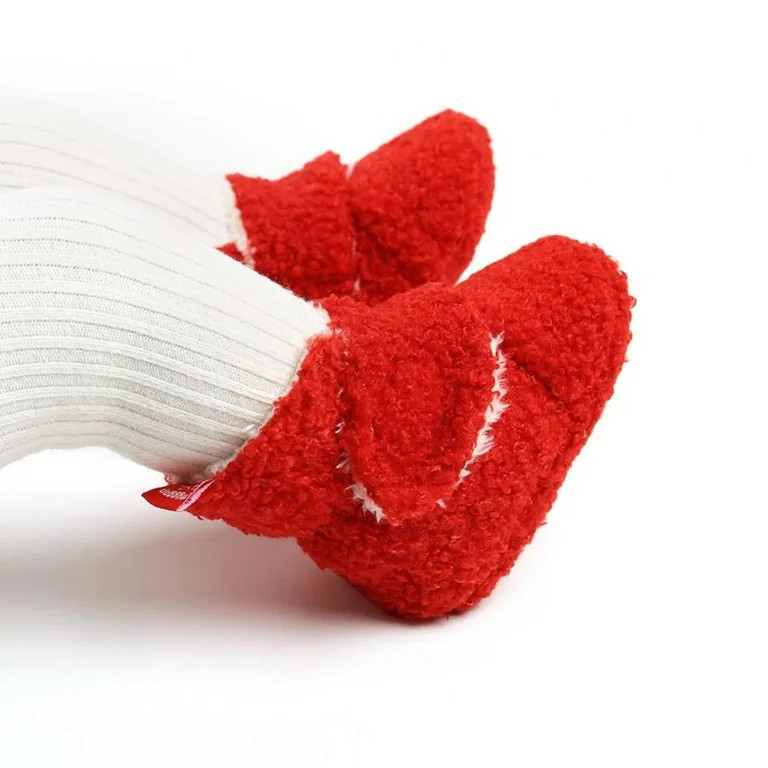 Unisex Baby Cotton Fleece Booties Boys Girls Plush Cotton Socks Soft Sole Warm Winter Slippers To... | Walmart (US)